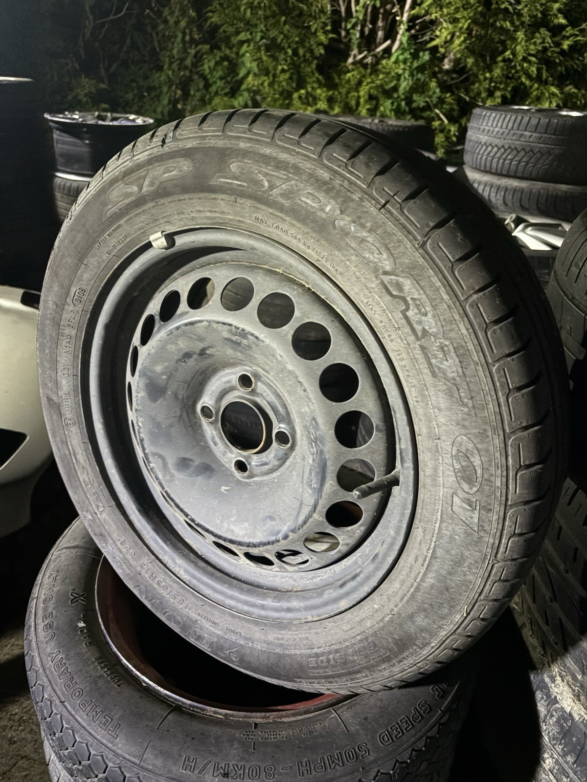 VAUXHALL CORSA D SPARE STEEL WHEEL 4 STUD 185/65/15 Dunlop  6mm  TYRE 2006-140