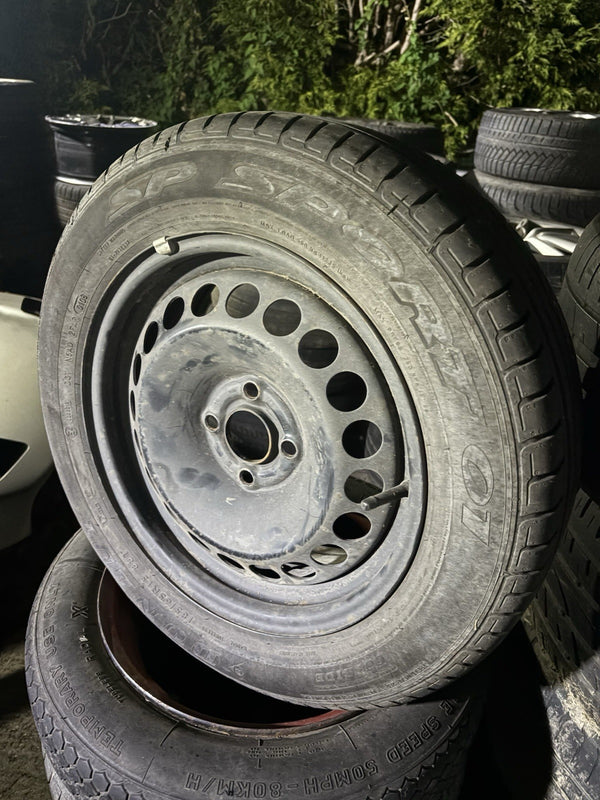 VAUXHALL CORSA D SPARE STEEL WHEEL 4 STUD 185/65/15 Dunlop  6mm  TYRE 2006-140
