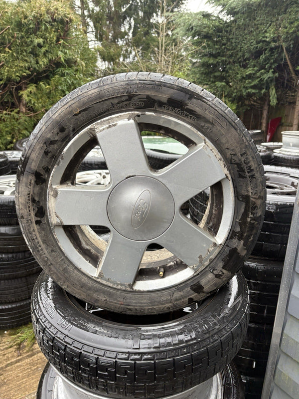 1x FORD FIESTA MK6 15” 6Jx15H2 ET:52.5 ALLOY WHEEL 2S61-AB  195/50 R15 Tyre Mj20