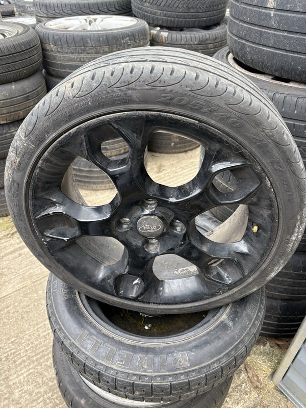 GENUINE 17" FORD FIESTA MK7 MK 8 ZETEC S SNOWFLAKE ALLOY WHEEL Tyre Black Bl50