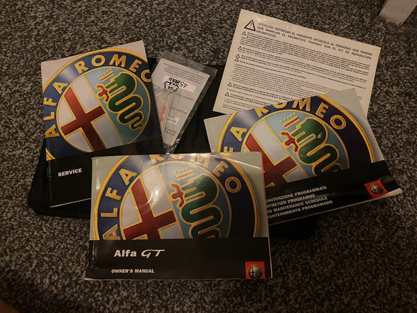 ALFA ROMEO GT OWNERS MANUAL HANDBOOK WALLET Book Pack   2003-2010 Service0