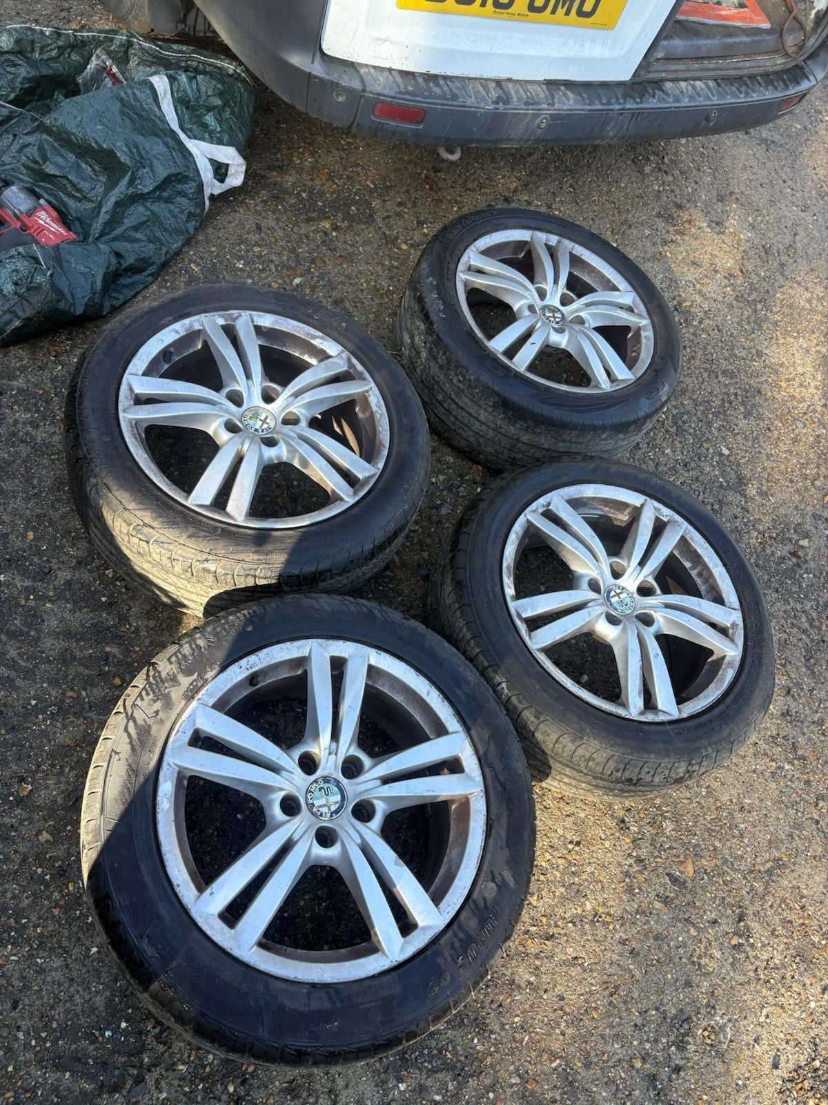 Alfa Romeo 17" Spoked Alloy Wheels 5x110 Brera 159 SAAB Vauxhall Rims Tyres0
