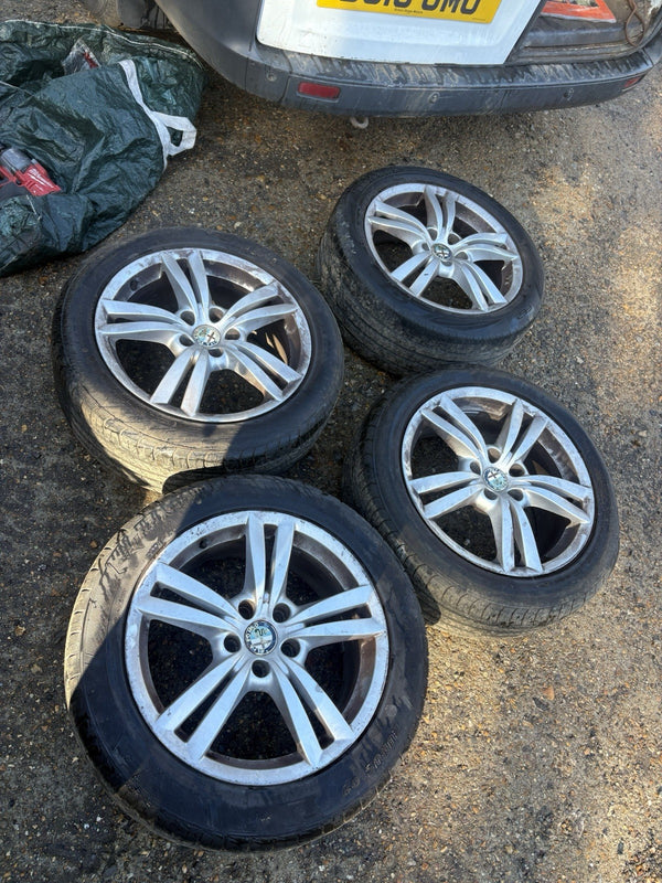 Alfa Romeo 17" Spoked Alloy Wheels 5x110 Brera 159 SAAB Vauxhall Rims Tyres0