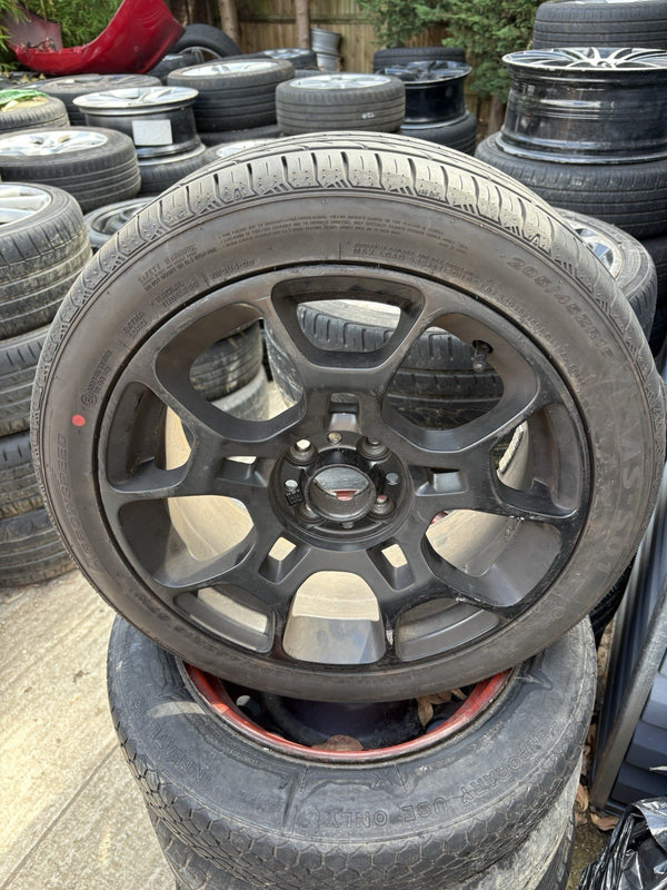 X1 16” FIAT 500 SPORT ALLOY WHEEL AND TYRE Rim 2 Black Lounge0