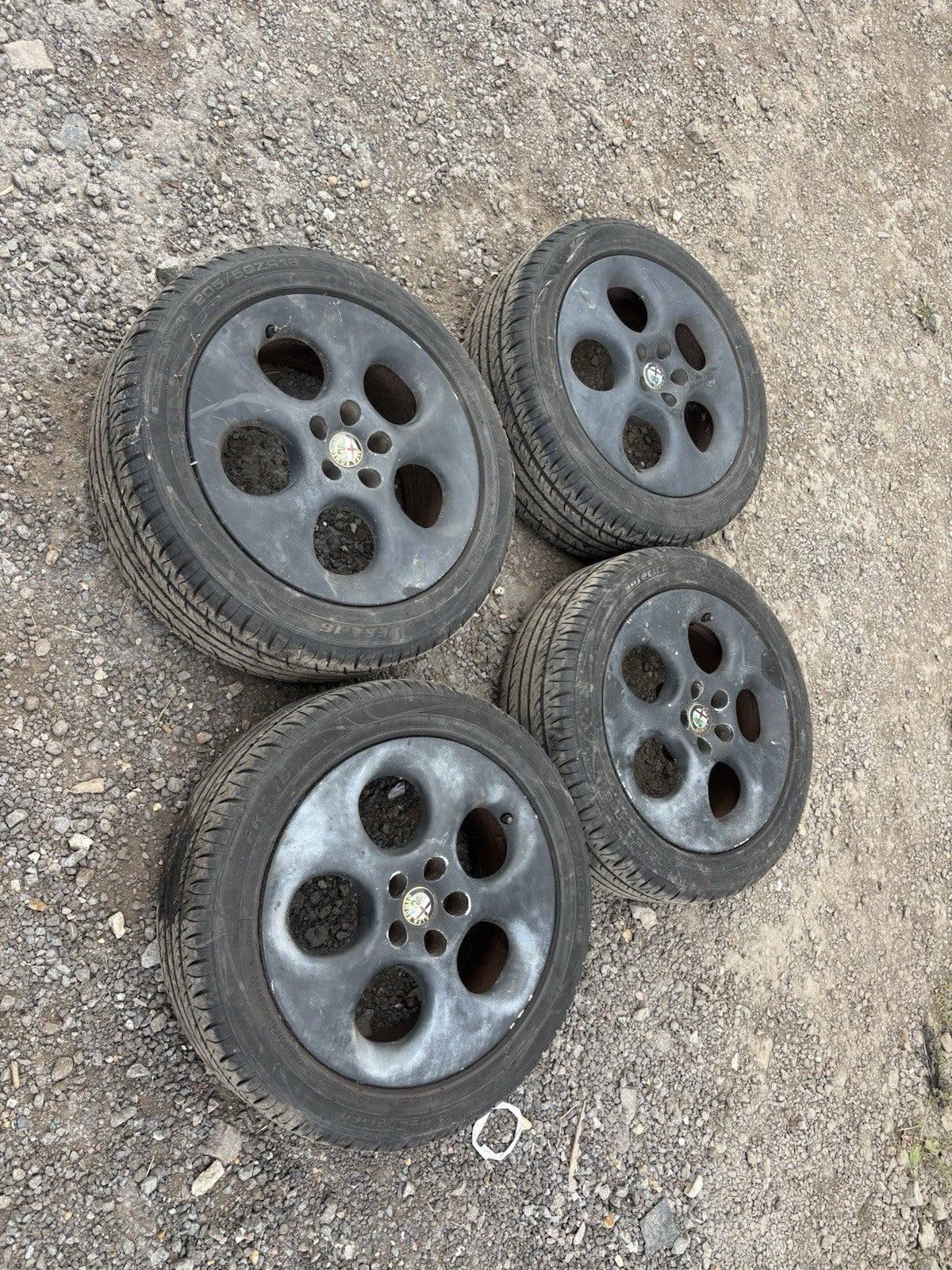 16” Alfa Romeo 916 Gtv Spider Alloy Wheels Alloys With Tyres Black 0