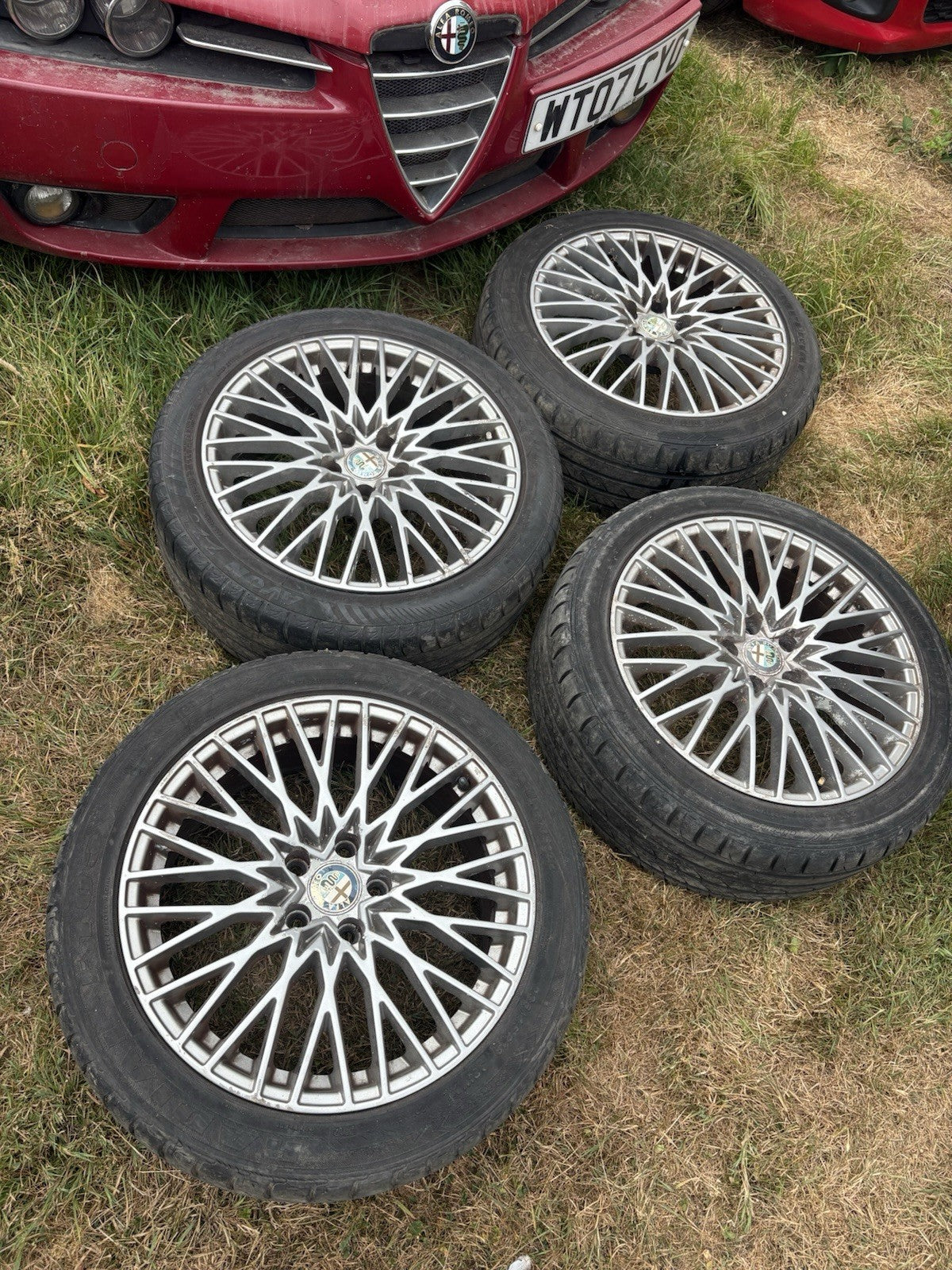 Alfa Romeo 18" Spoked Alloy Wheels 5x110 Brera 159 SAAB Vauxhall Rims Tyres0