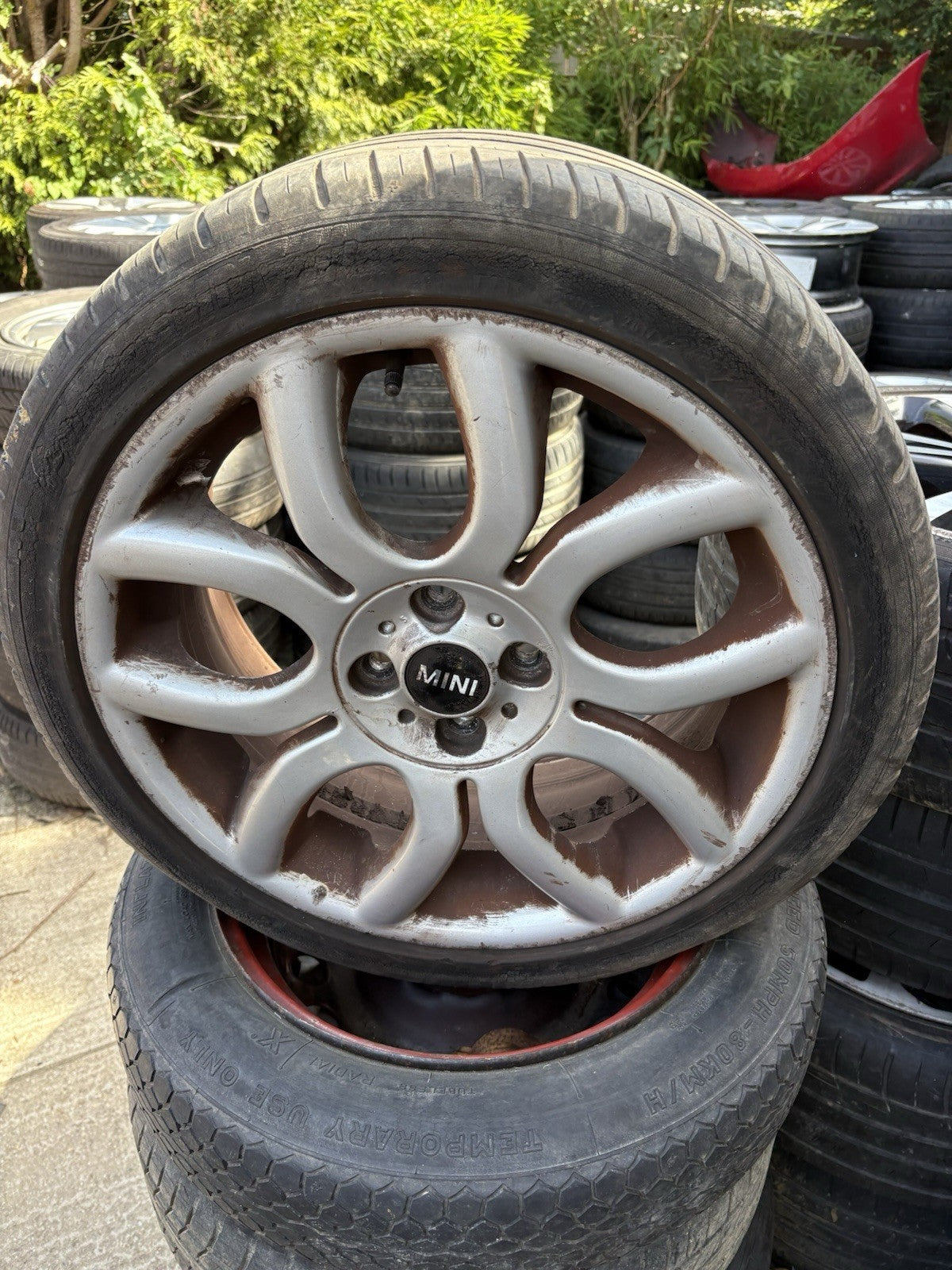 17" MINI Flame Spoke R97 Alloy Wheel  Rim  R56 R57 6775685 With Tyre Chilli 20
