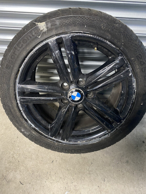 BMW 1 Series F20 F21 M Sport Rear Single Alloy Wheel & Tyre 18" Welded   Black 20