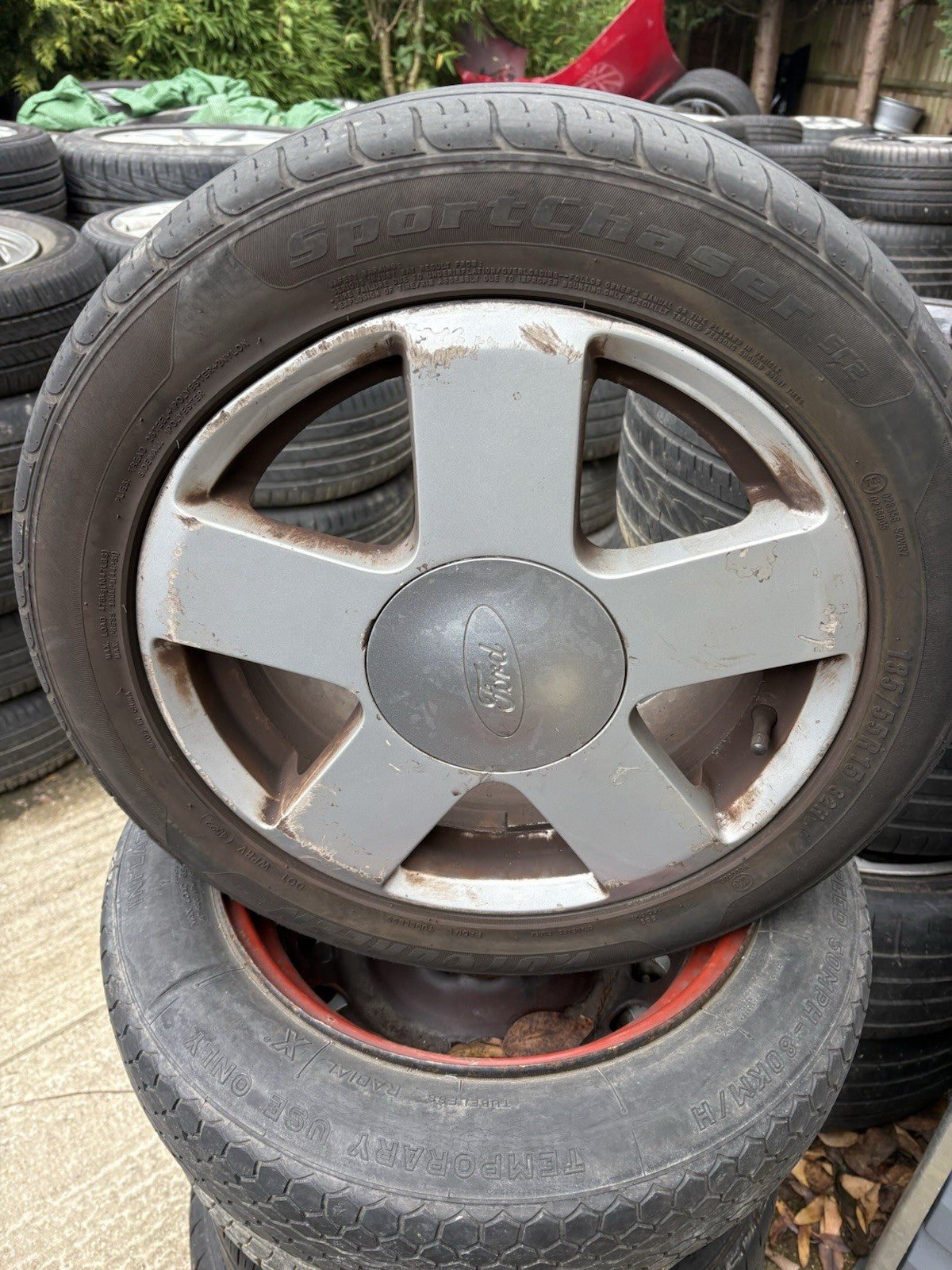 1x FORD FIESTA MK6 15” 6Jx15H2 ET:52.5 ALLOY WHEEL 2S61-AB  195/50 R15 Tyre Mj90