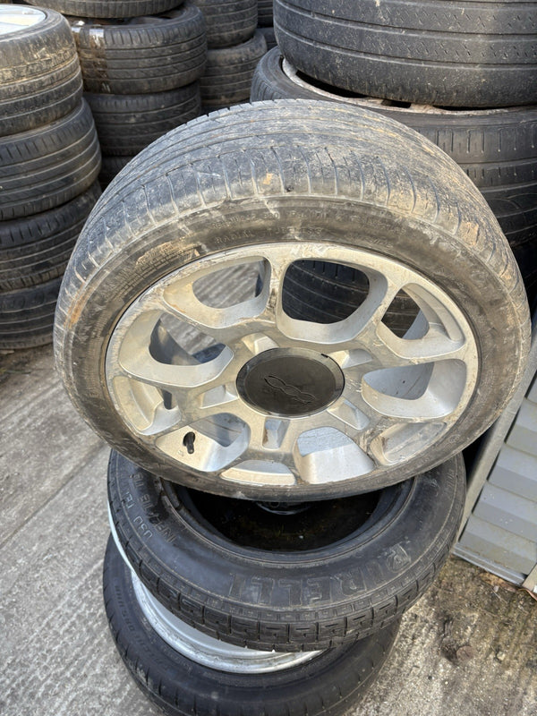 X1 16” FIAT 500 SPORT ALLOY WHEEL AND TYRE Silver Rim 60