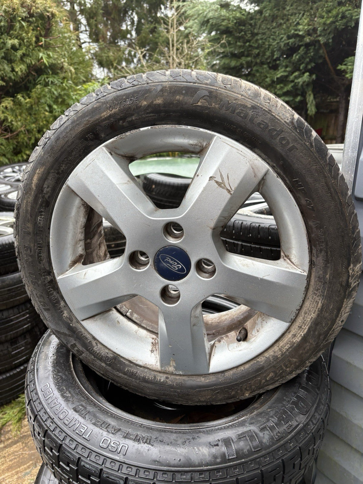 X1 15” Ford Fiesta Alloy Mk6 Mk7  With Tyre Rim Twin Spoke Zetec Fusion F20