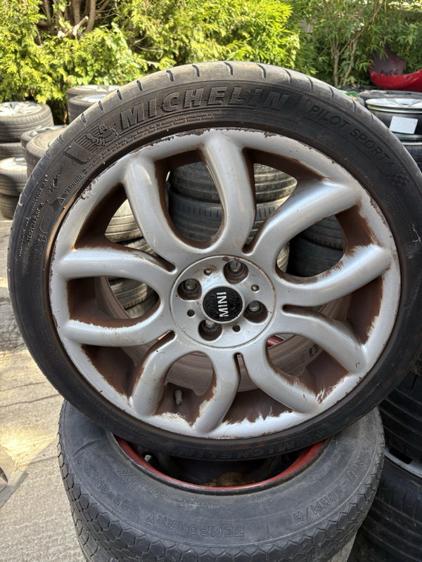 17" MINI Flame Spoke R97 Alloy Wheel  Rim  R56 R57 6775685 With Tyre Chilli 10