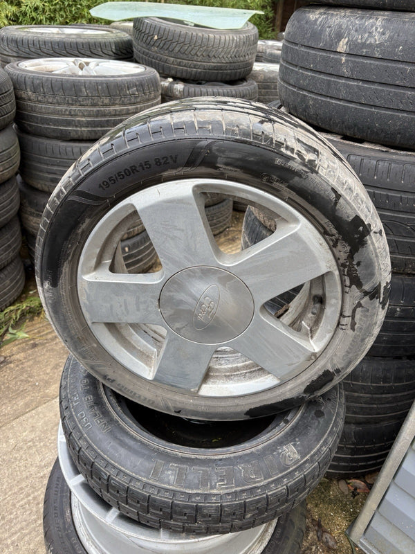 1x FORD FIESTA MK6 15” 6Jx15H2 ET:52.5 ALLOY WHEEL 2S61-AB  195/50 R15 Tyre Mj70