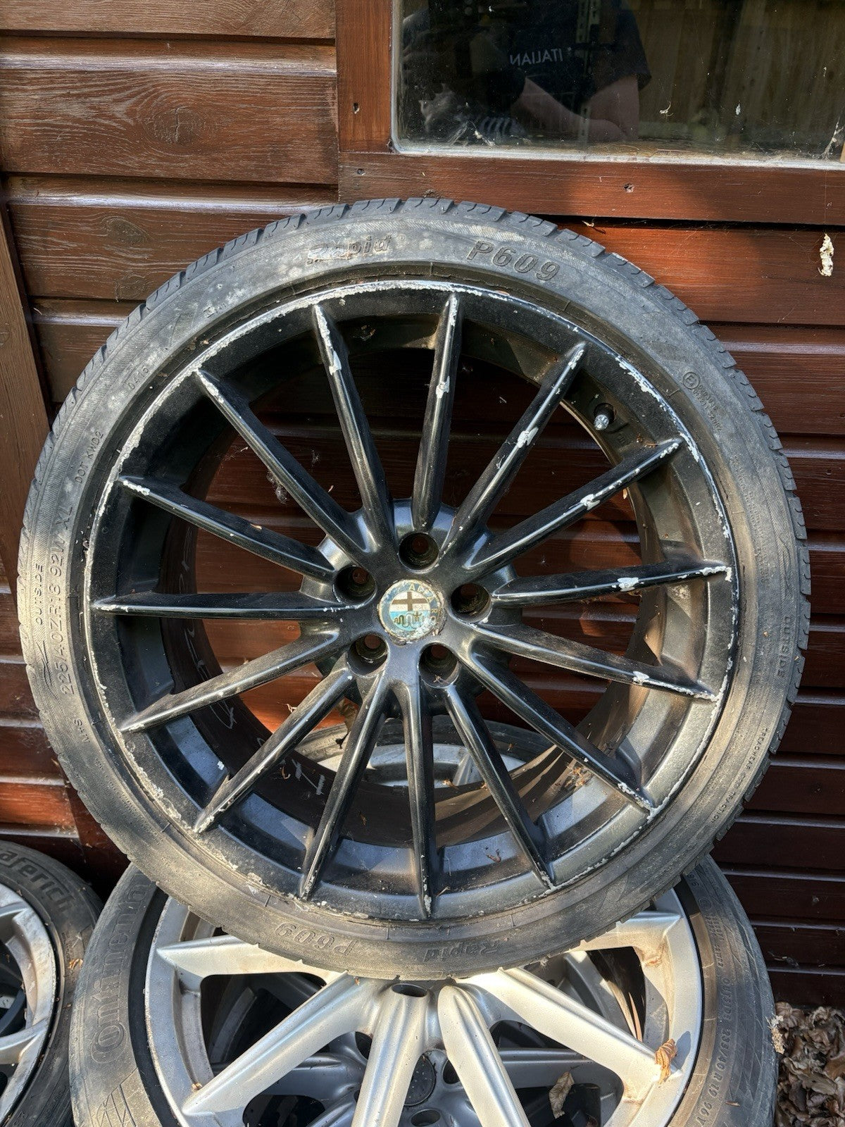 X1 5x98 18” Alfa Romeo Genuine Jetfin Alloy With Tyre 147 156 GTA GT DENTED0