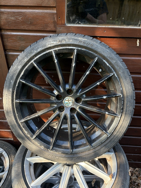 X1 5x98 18” Alfa Romeo Genuine Jetfin Alloy With Tyre 147 156 GTA GT DENTED0